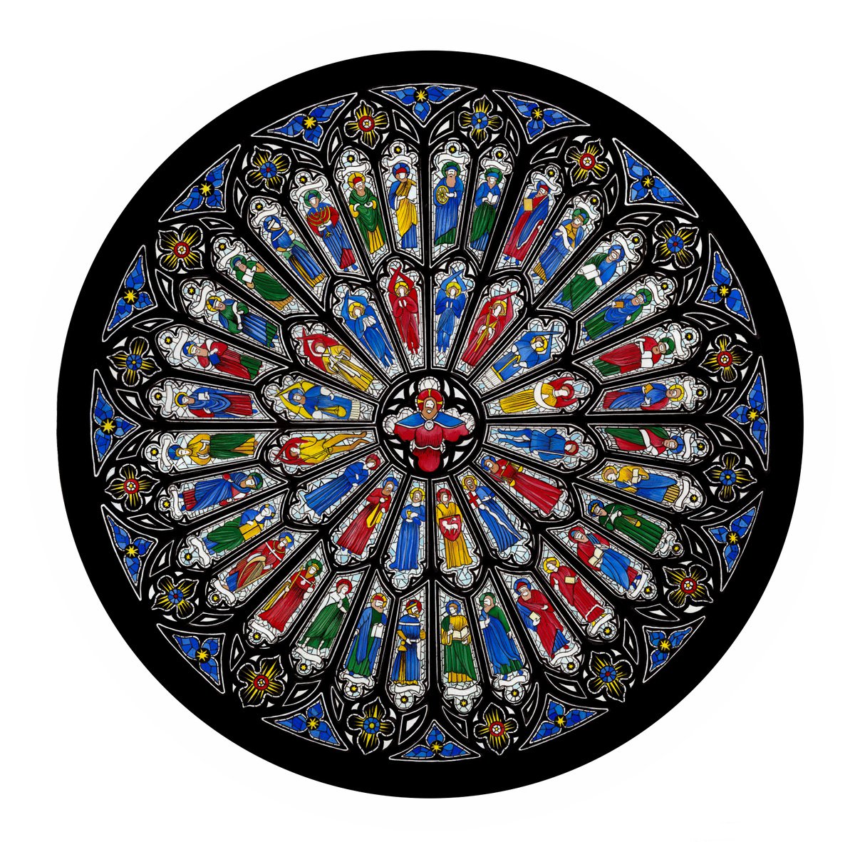 Geometric Cityscapes Painting By Shelley Ashkowski, 22 X 22", Westminster Abbey Rose Window, Original Artwork
