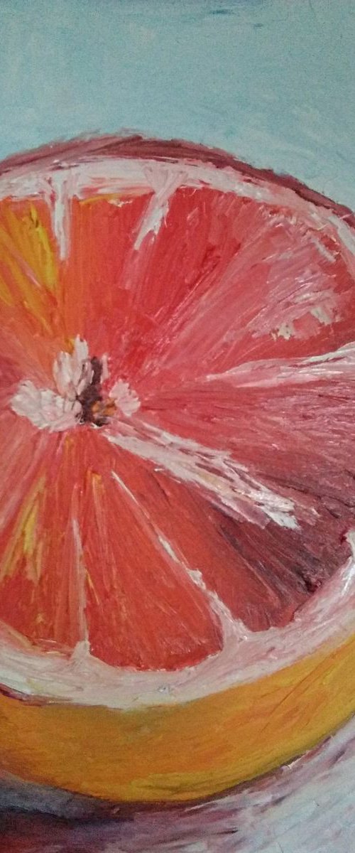 Red orange- 50x60 cm by Anastasiia Novitskaya