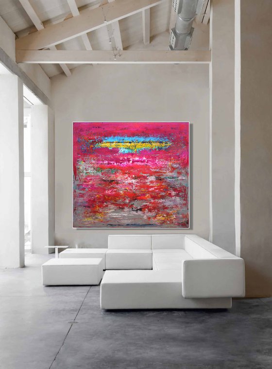 Extra large 200x180 abstract painting  " Vivaldi- Four Seasons"