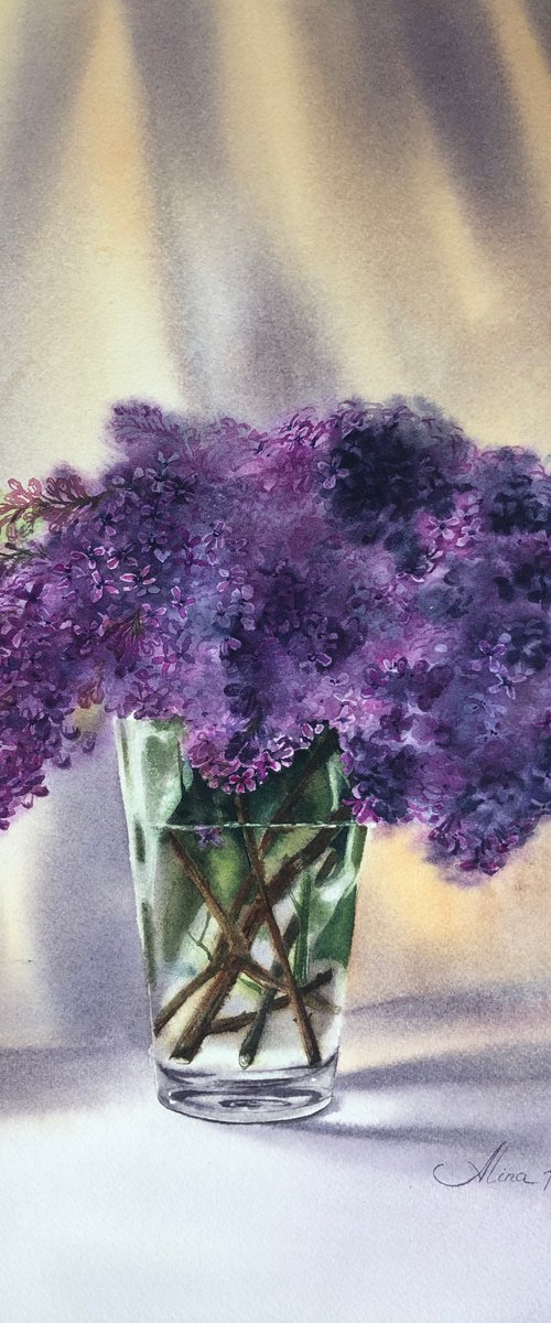 Lilac in a vase by Alina Karpova