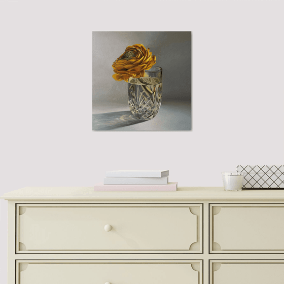 October flower in a glass