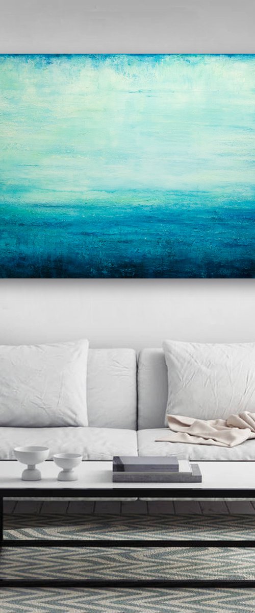 Abstract Turquoise Seascape II by Behshad Arjomandi