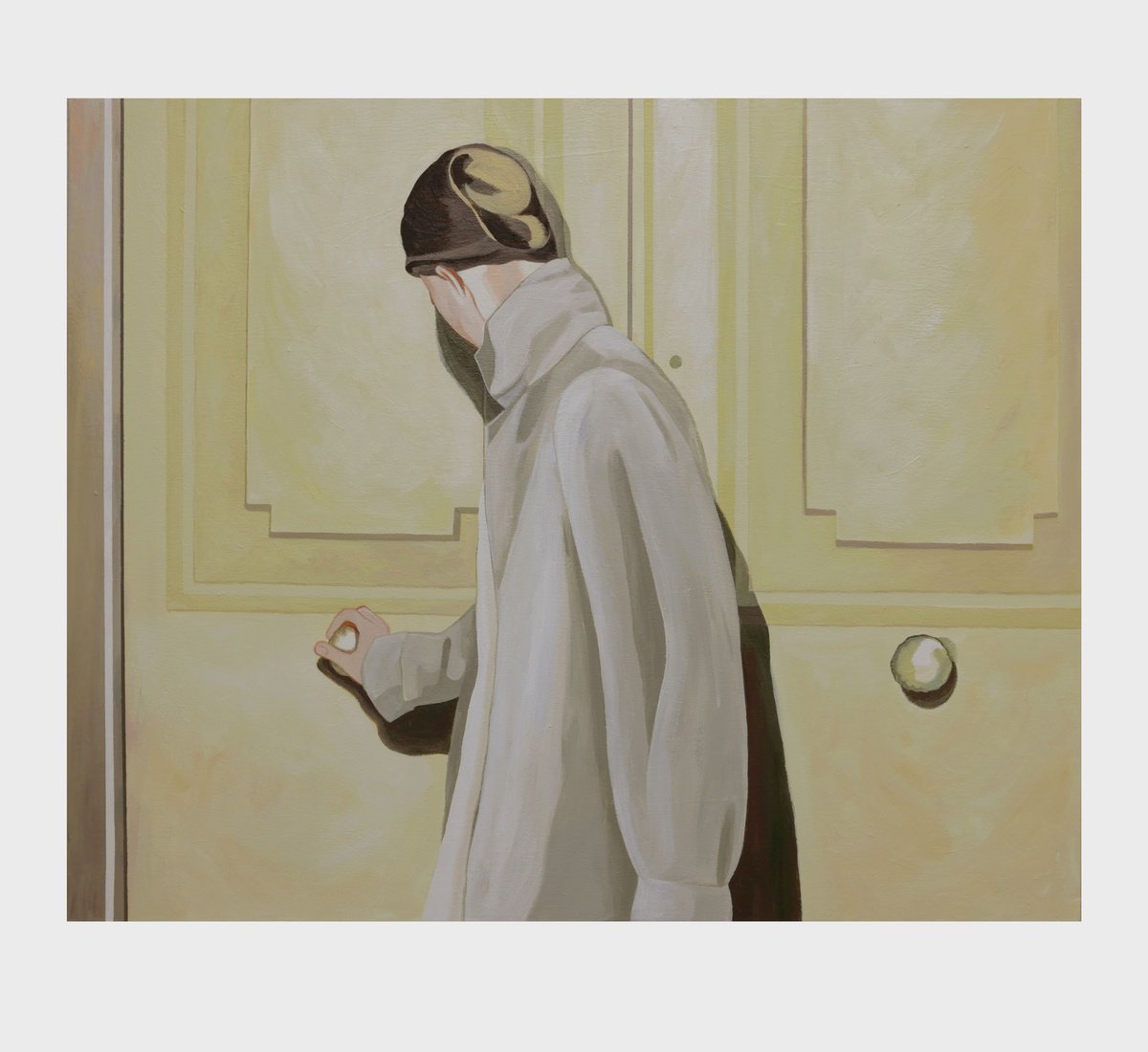 Expressive Portrait Acrylic Painting By Young Park, 26 X 21", Finally, The Door Opened, Original Artwork