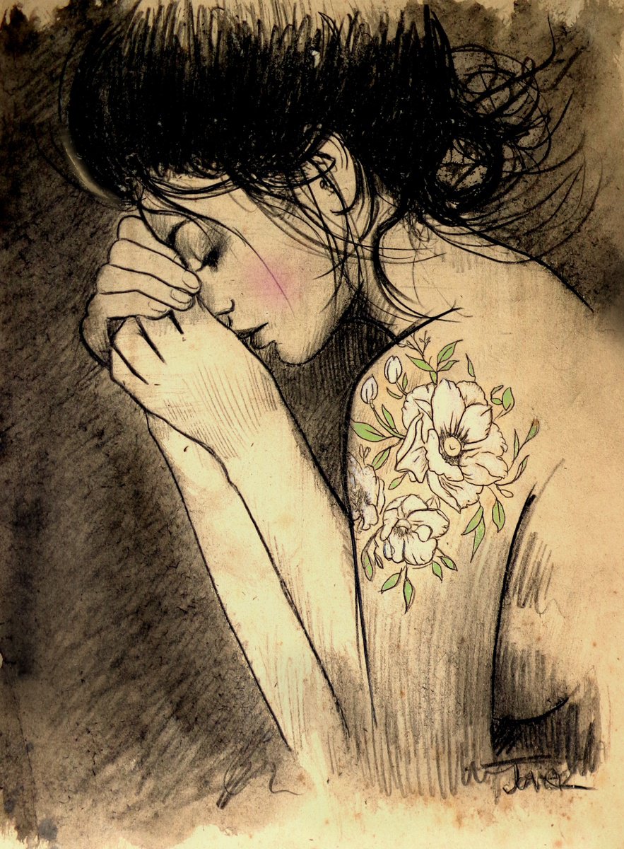 Impressionistic Ink Drawing , Magnolia By Loui Jover, 11 X 14, Artwork For Sale On Artfinder