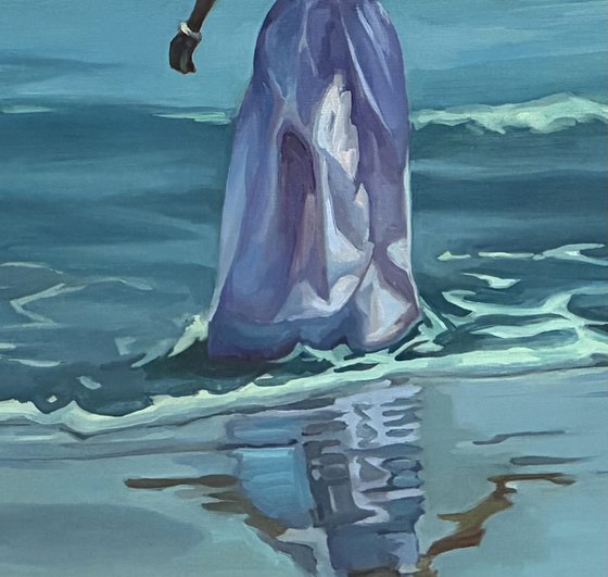 Young women. Ocean