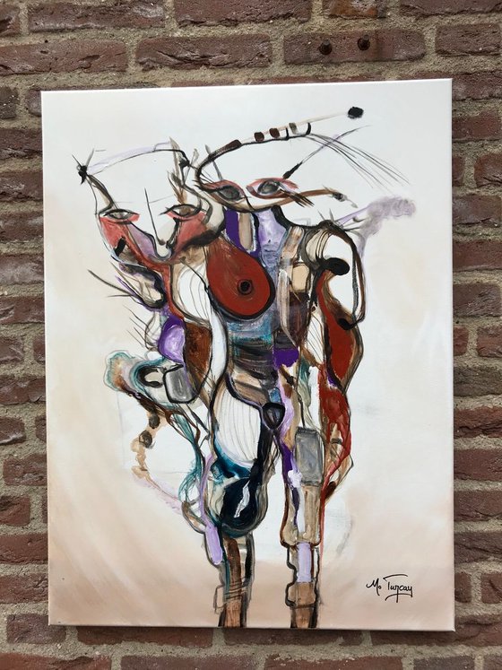 “ Body’s - study I  ,  Abstract , Acrylic Painting - 24x32 inches