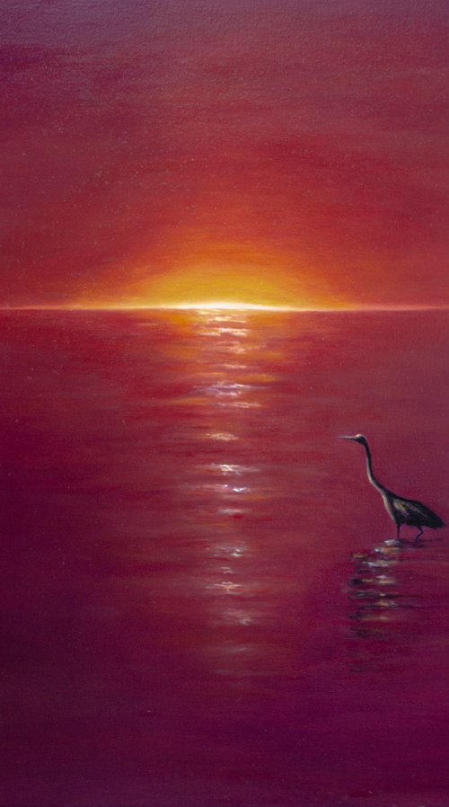 XL painting JAPANESE CRANES by Mila Moroko