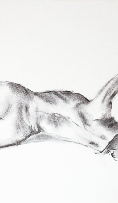 Nude in charcoal. 27. Black and white minimalistic female girl beauty body positive by Sasha Romm