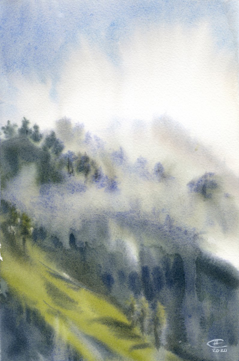 Foggy morning in the mountains. by Tatyana Tokareva