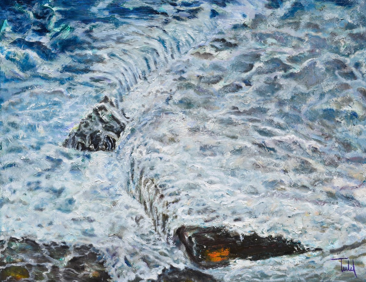 Impressionistic Landscape Oil Painting By Isabel Robledo, 26 X 21, Obstacles, Original Artwork