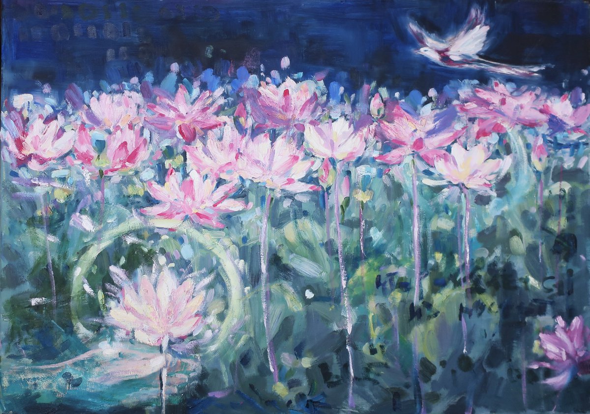 Oil painting Sleep Secret garden Lily by Anna Shchapova