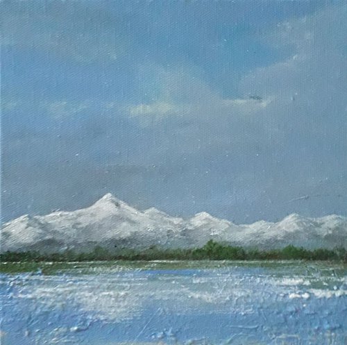 Mountainscape:  'Reflected Snow' by Sue Knight