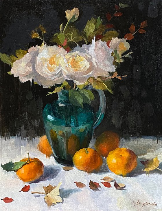 White Roses with Still Life