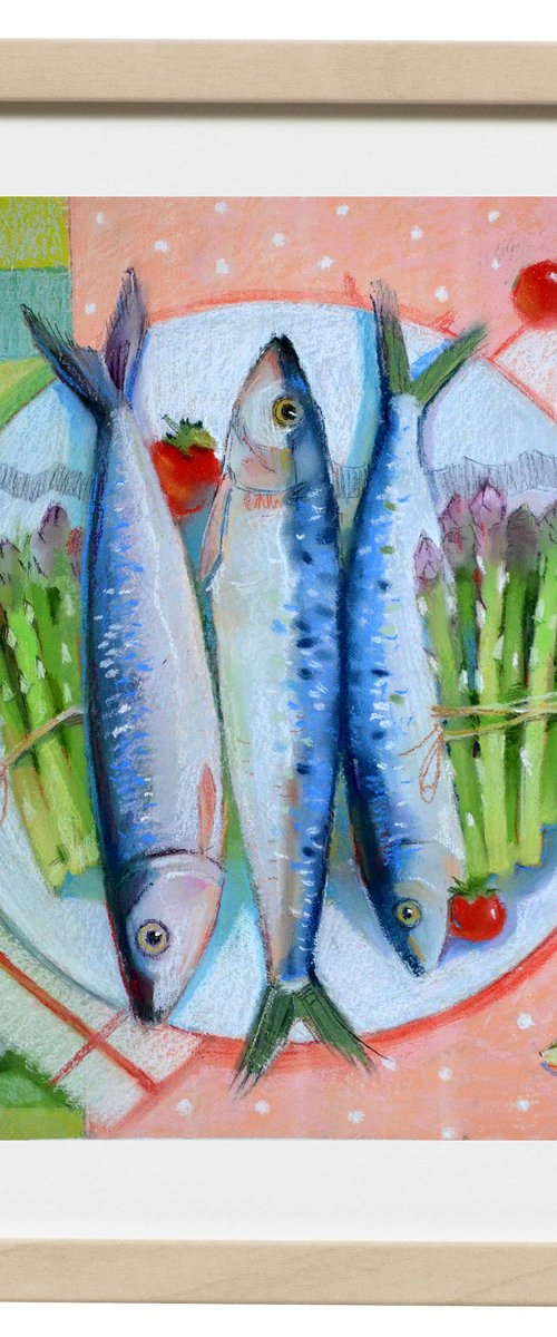 Still life with fresh fish by Alexandra Sergeeva