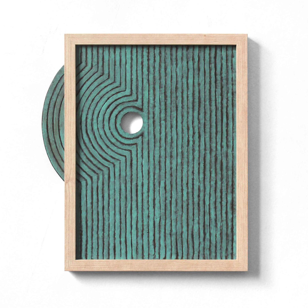 Geometric Abstract Acrylic Painting By Martin Singer, 15 X 17", Clfbr-24, Original Artwork