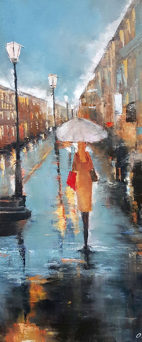 Girl under an umbrella by Olga Egorov