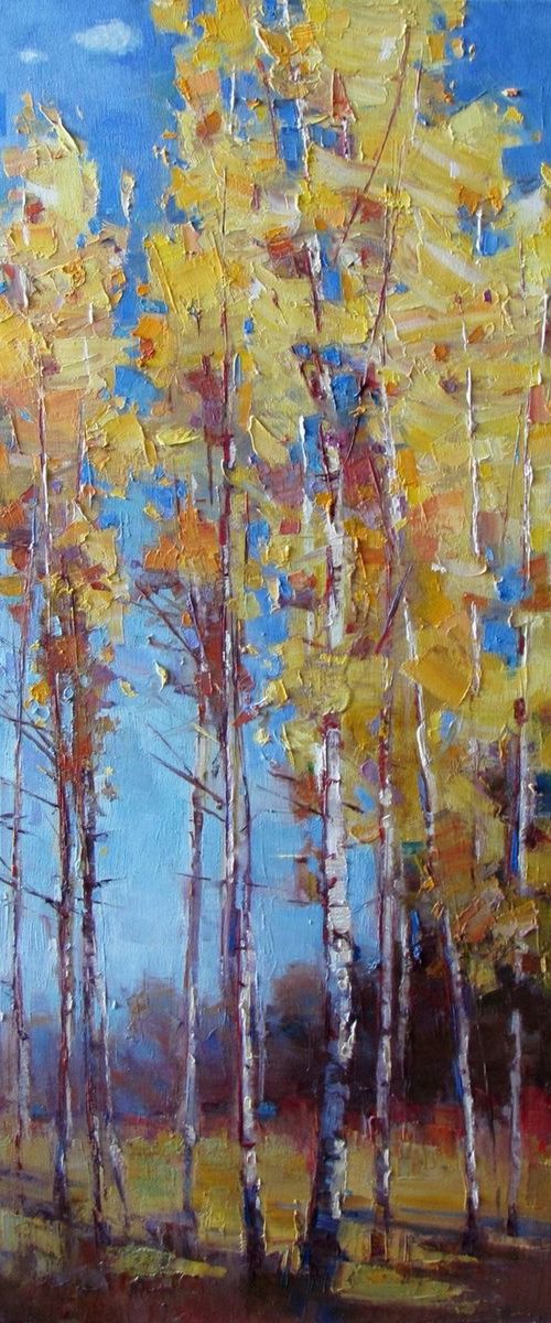 In gold birches... by Tetiana Shendryk