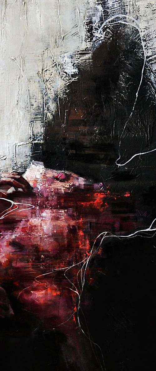 'Pulse' oil, acryl on panel, 110x110 by Daria Bidzińska