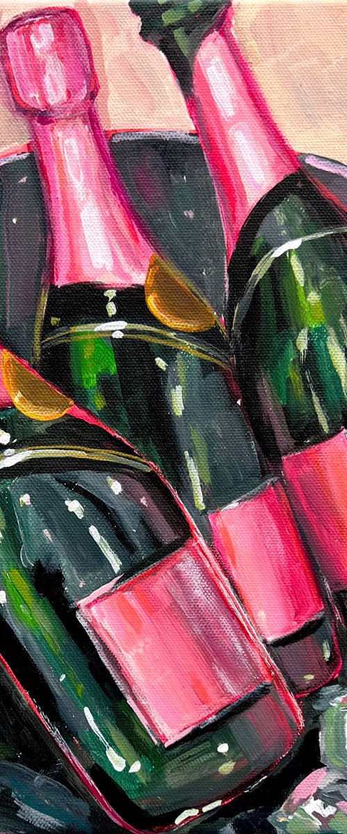 Still Life with Champagne Bottles by Victoria Sukhasyan