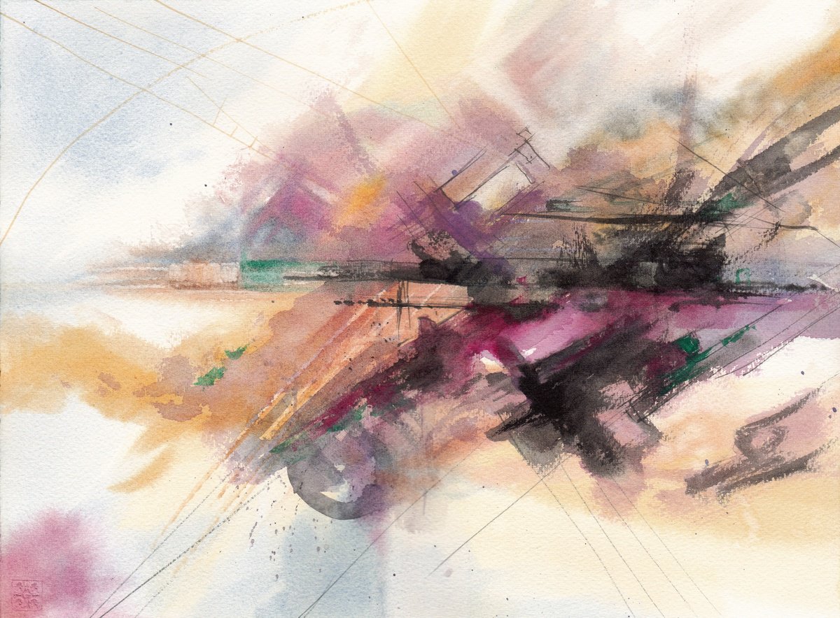 Organic Abstract Watercolour By Anisony Studios, 15 X 11, This Is Really Happening, Original Artwork