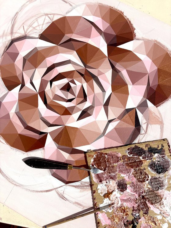 GEOMETRIC GOLDEN TEA ROSE