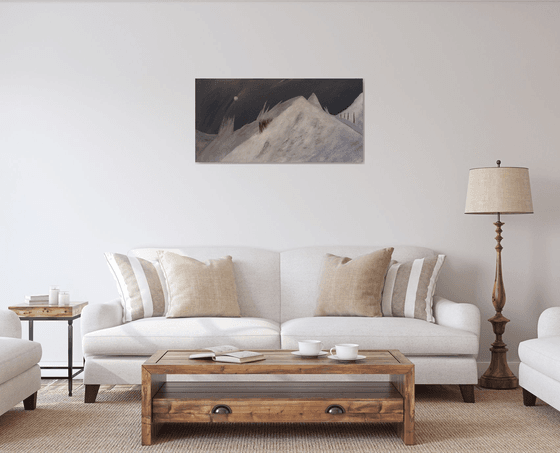 “Snowy Peaks Of Alaska At Midnight” 100x50x2cm