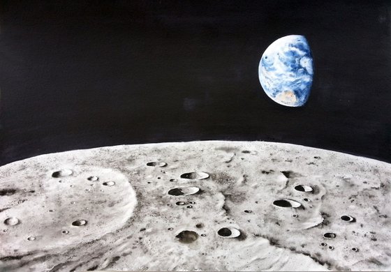 Earthrise Over the Moon