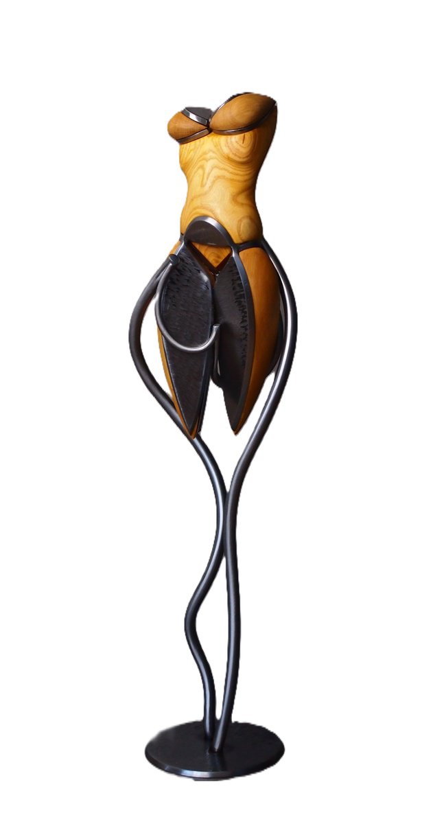 Urban And Pop Portrait Sculpture By Stevlin Yovchev, 5 X 25", "Catwalk Ix", Original Artwork