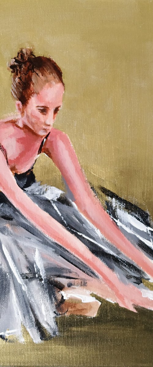 Black Swan-Ballerina Painting on canvas by Antigoni Tziora