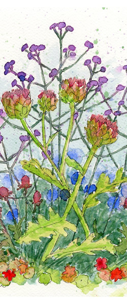 Artichokes and Verbena by Lisa Mann