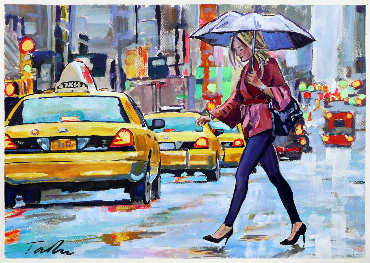 Rainy New York /50x70cm by Tashe