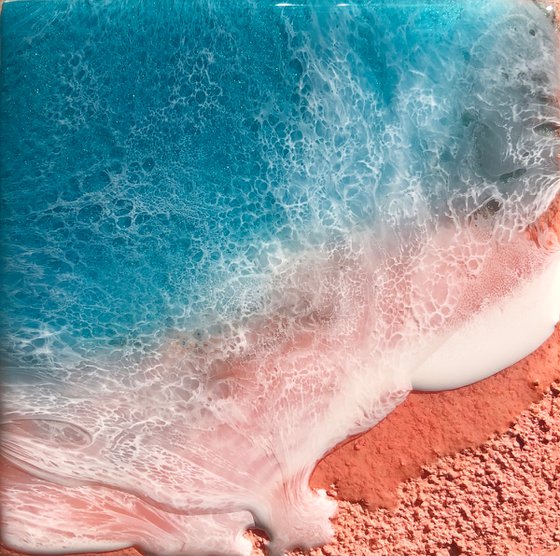 Pink sand beach diptych