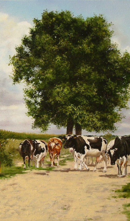 Rural Landscape with Cows by Natalia Shaykina