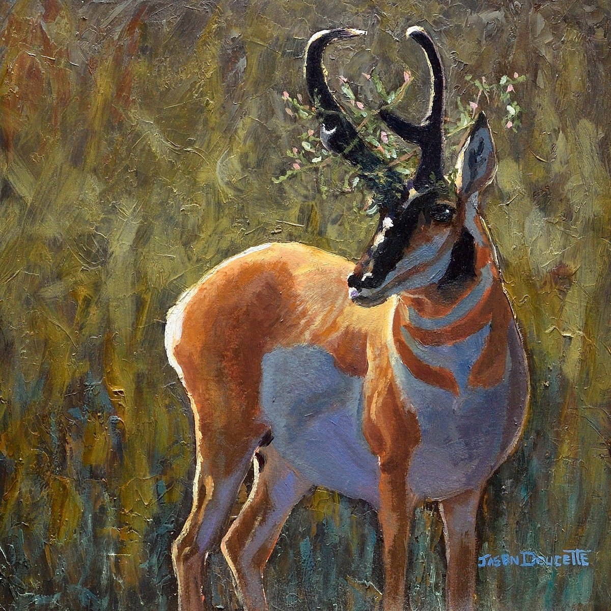 Photorealistic Animal Oil Painting By Jason Edward Doucette, 12 X 12, Prairie Royalty, Original Artwork
