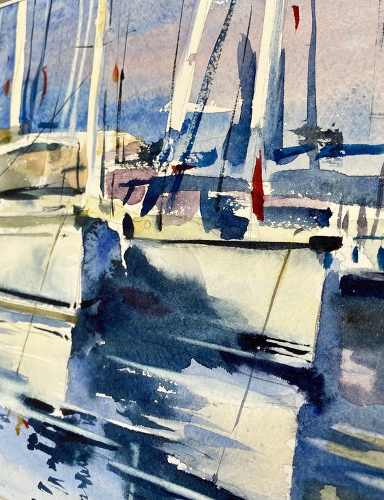 Boats at sunset