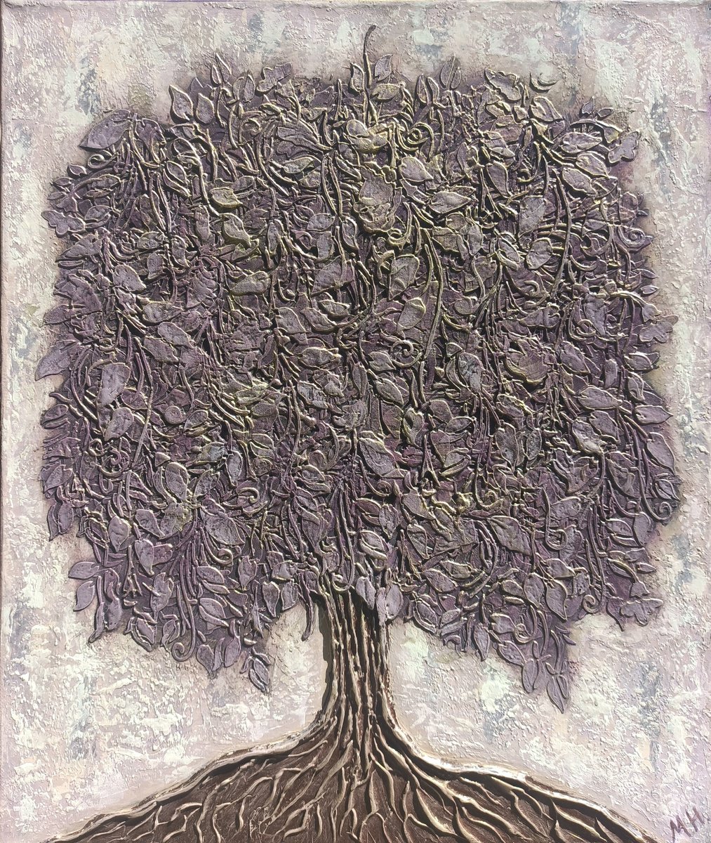Decorative tree - purple by Hasmik Mamikonyan
