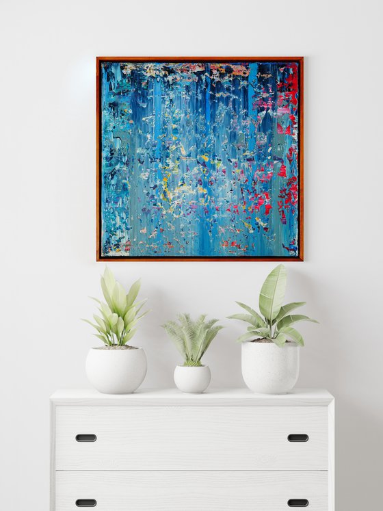 50x50 cm | 19,5x19,5″ Framed Abstract Painting Original oil painting Canvas art