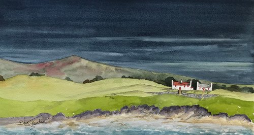 Irish Cottages by the shore by Brian Tucker