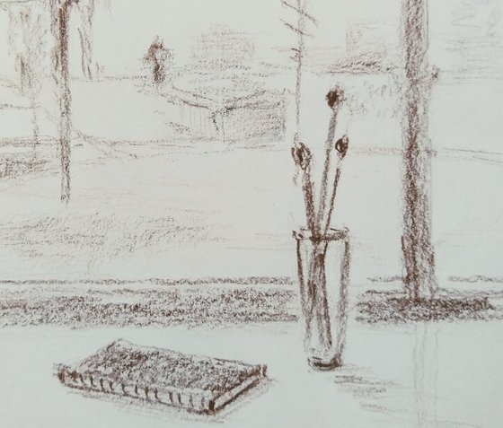 Sketch. Original pencil drawing paper