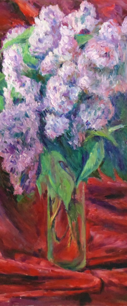 Lilac on red by Alexander Shvyrkov
