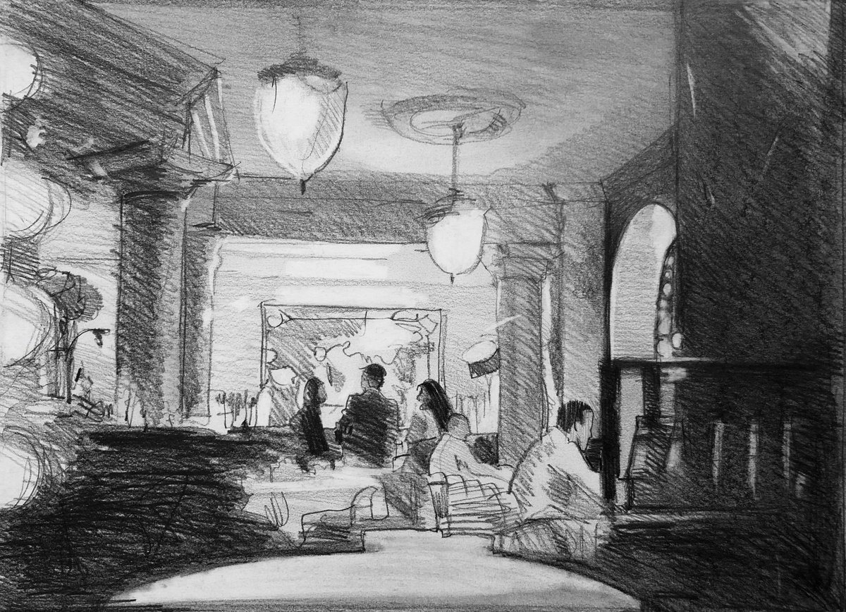 Bistro sketch V by Patricia Moskalevich