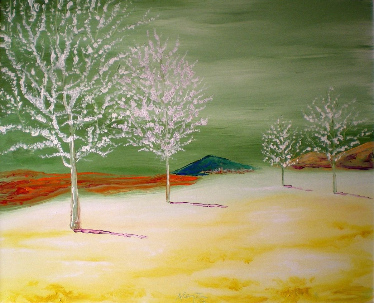  Almond-Trees By Alejos, 39 X 32, Artwork For Sale On Artfinder