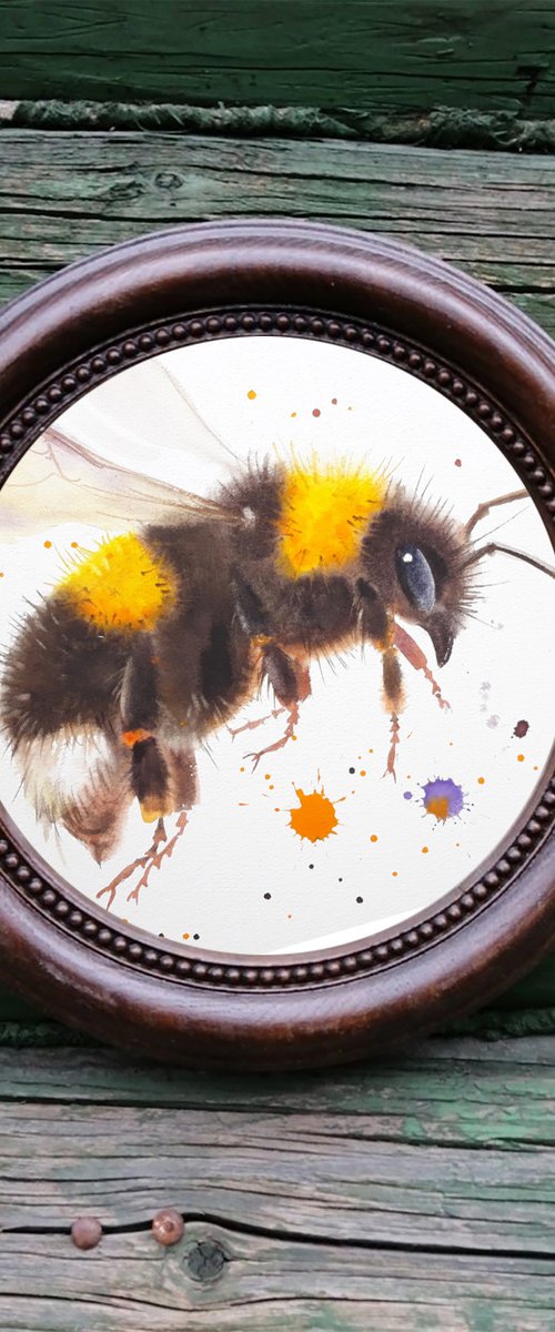 Bumblebee #2 by Olga Beliaeva Watercolour