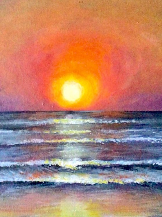 Bright Sunrise over the Sea