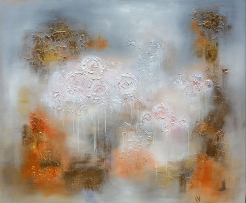 ENCHANTED RICH GARDEN OF ROSES by VANADA ABSTRACT ART