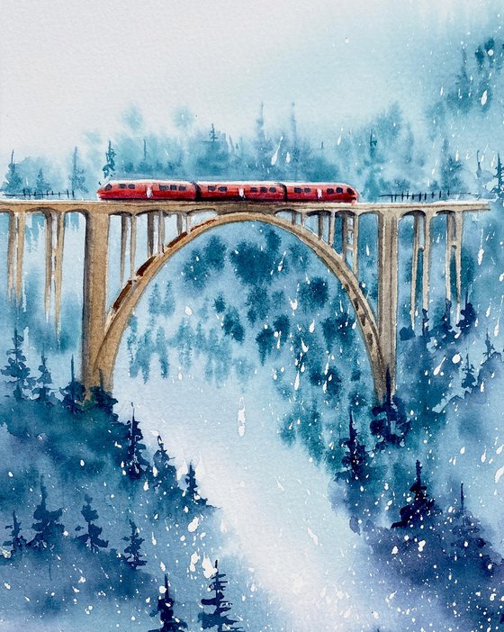 Snowy Mountain Train Journey