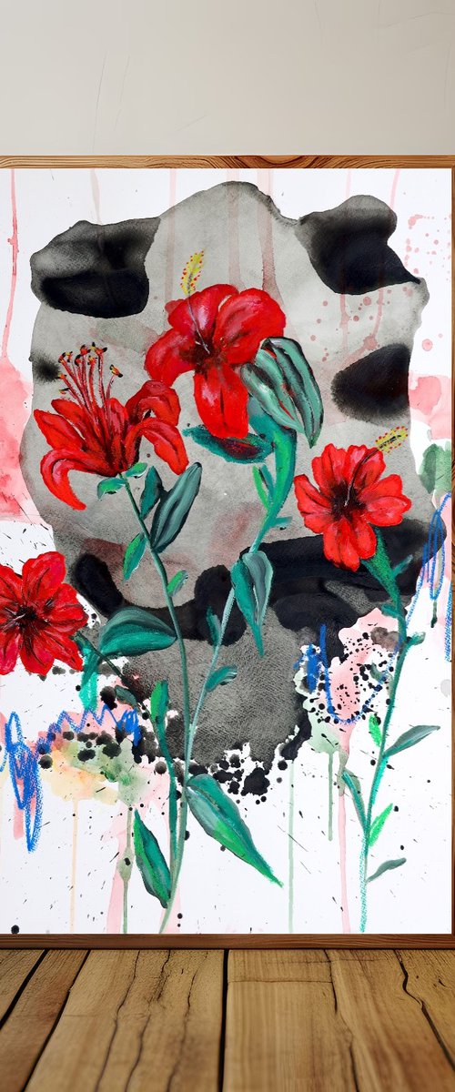 Crimson Harmony by Poovi Art