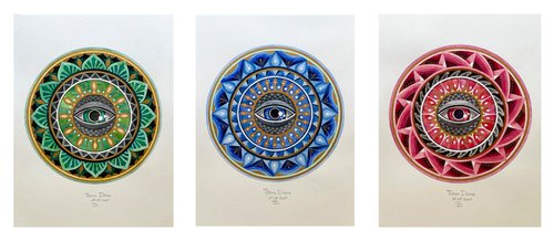 Triptych "Gems Eyes Collection" by Diana Titova