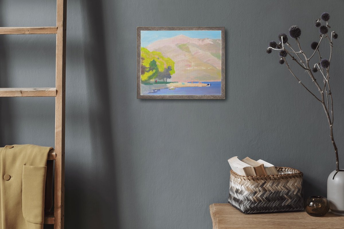 Impressionistic Landscape Oil Painting By Vasyl Koval, 12 X 9", Warm Evening, Original Artwork