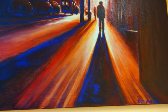 Walk to sun - Sunset Light New York Cityscape People Streets Gift